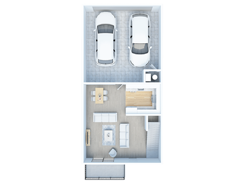 Floor plan for 2 beds, 2 baths, 1013 sqft
